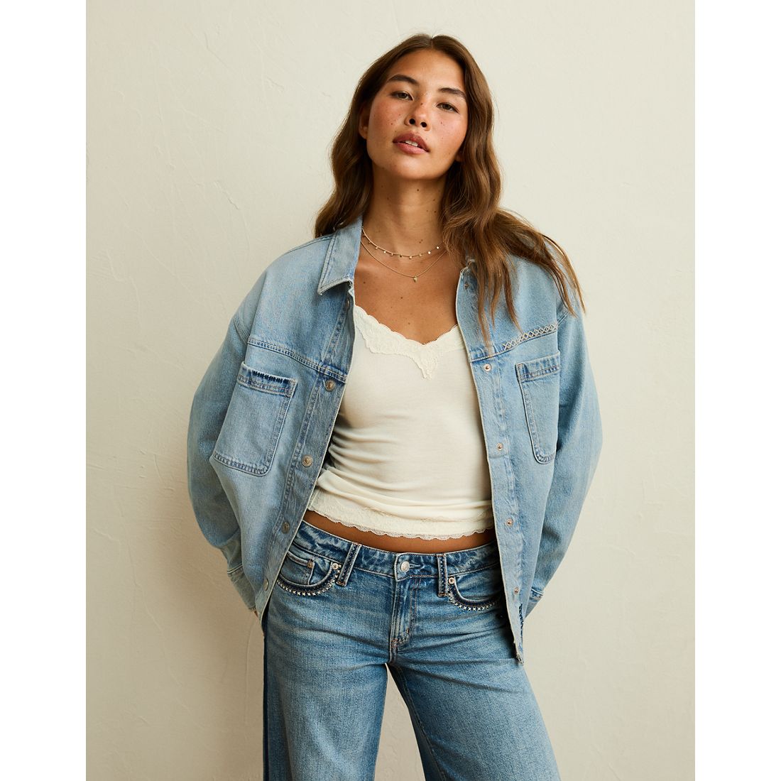 American Eagle AE Oversized Denim Shacket