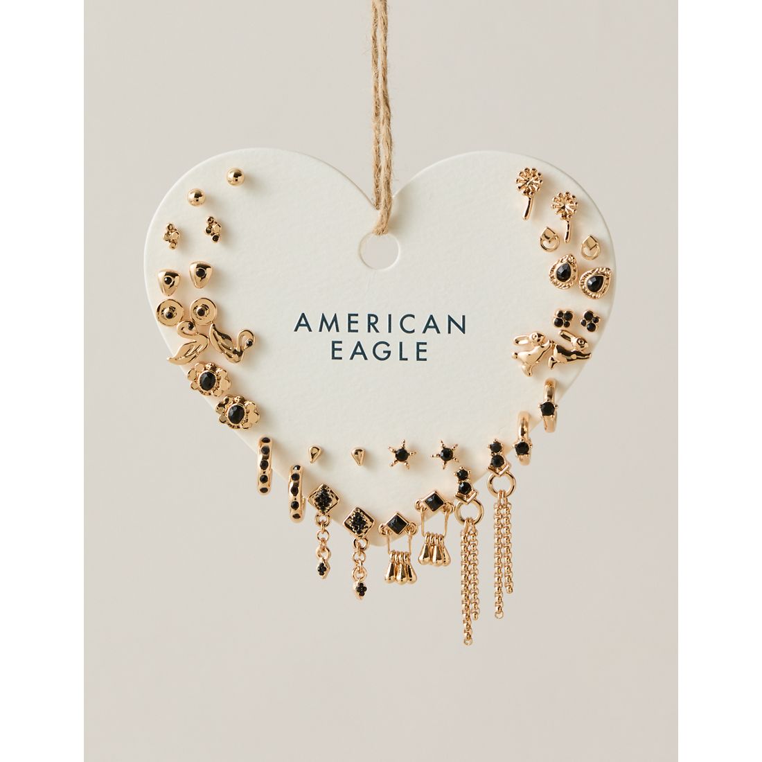 American Eagle AE Black & Gold Earrings 18-Pack