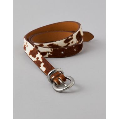 American Eagle Taupe Genuine Cow Leather Belt AE Eagle Leather Belt | American Eagle main image 4