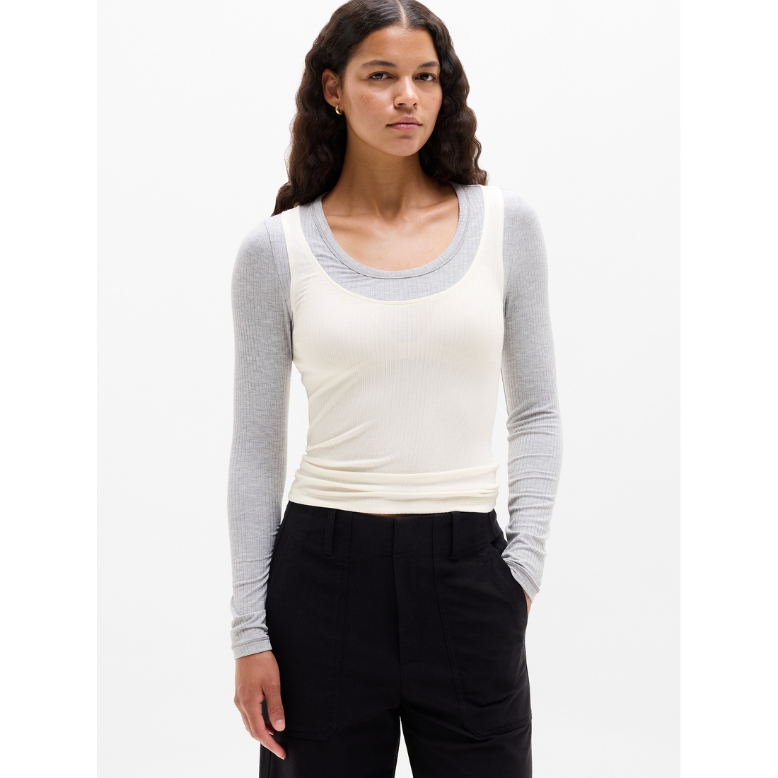 Athleta Women's Perfect Rib Layered Top