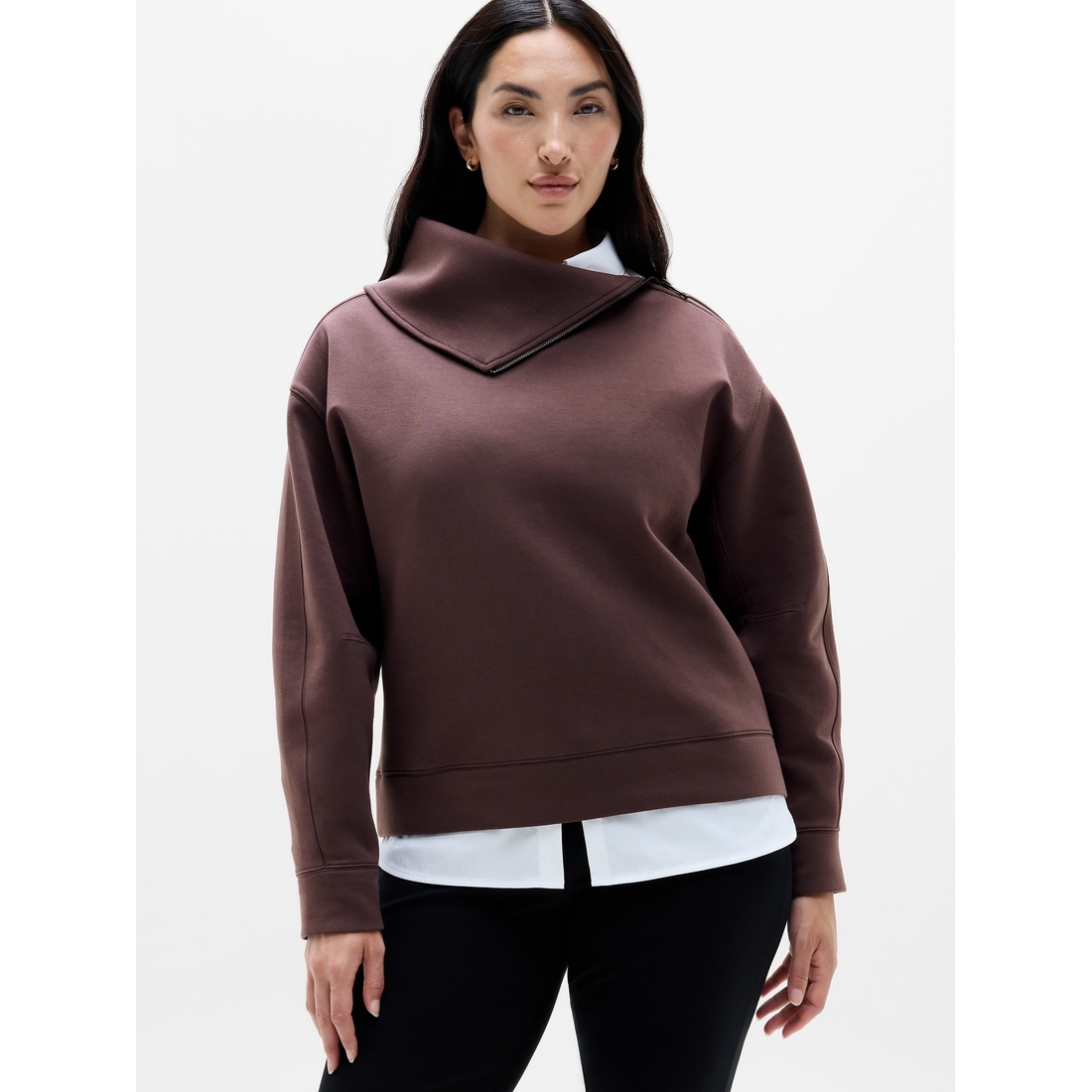 Athleta Women's Form Knit Shawl Collar Sweatshirt