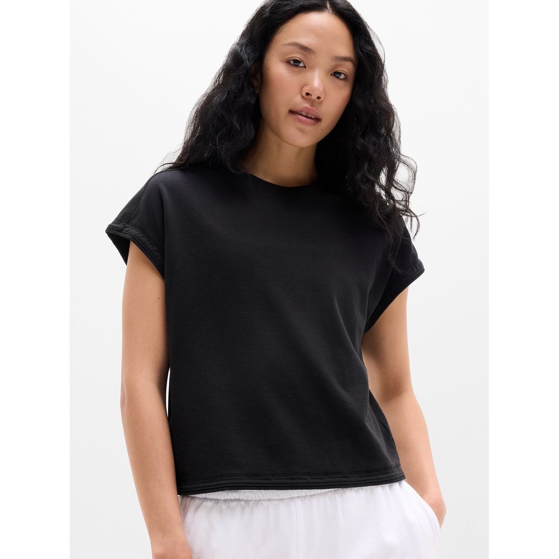 Athleta Women's Airy Cotton Terry Sweatshirt Tee