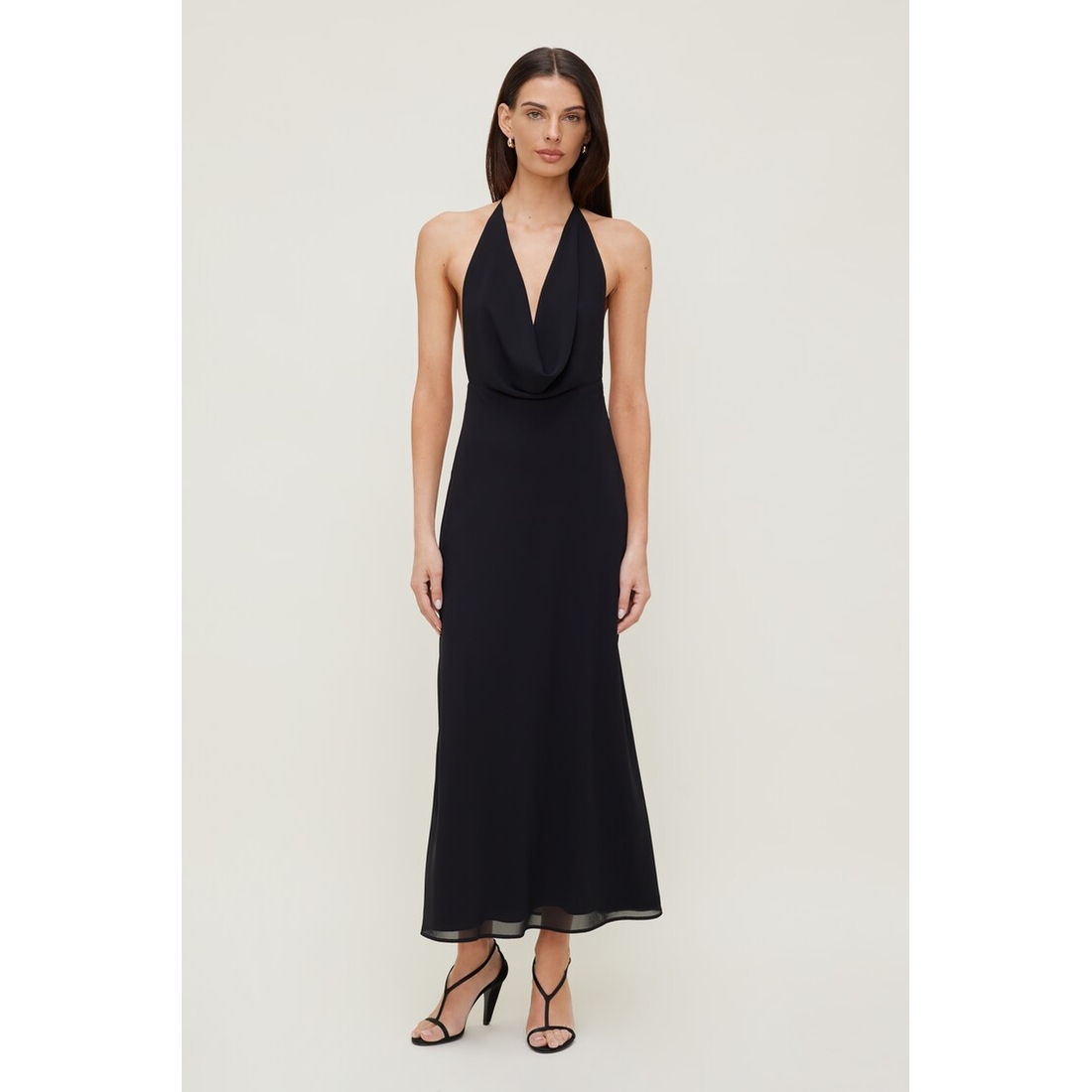 Dynamite Plunge Cowl Neck Maxi Dress