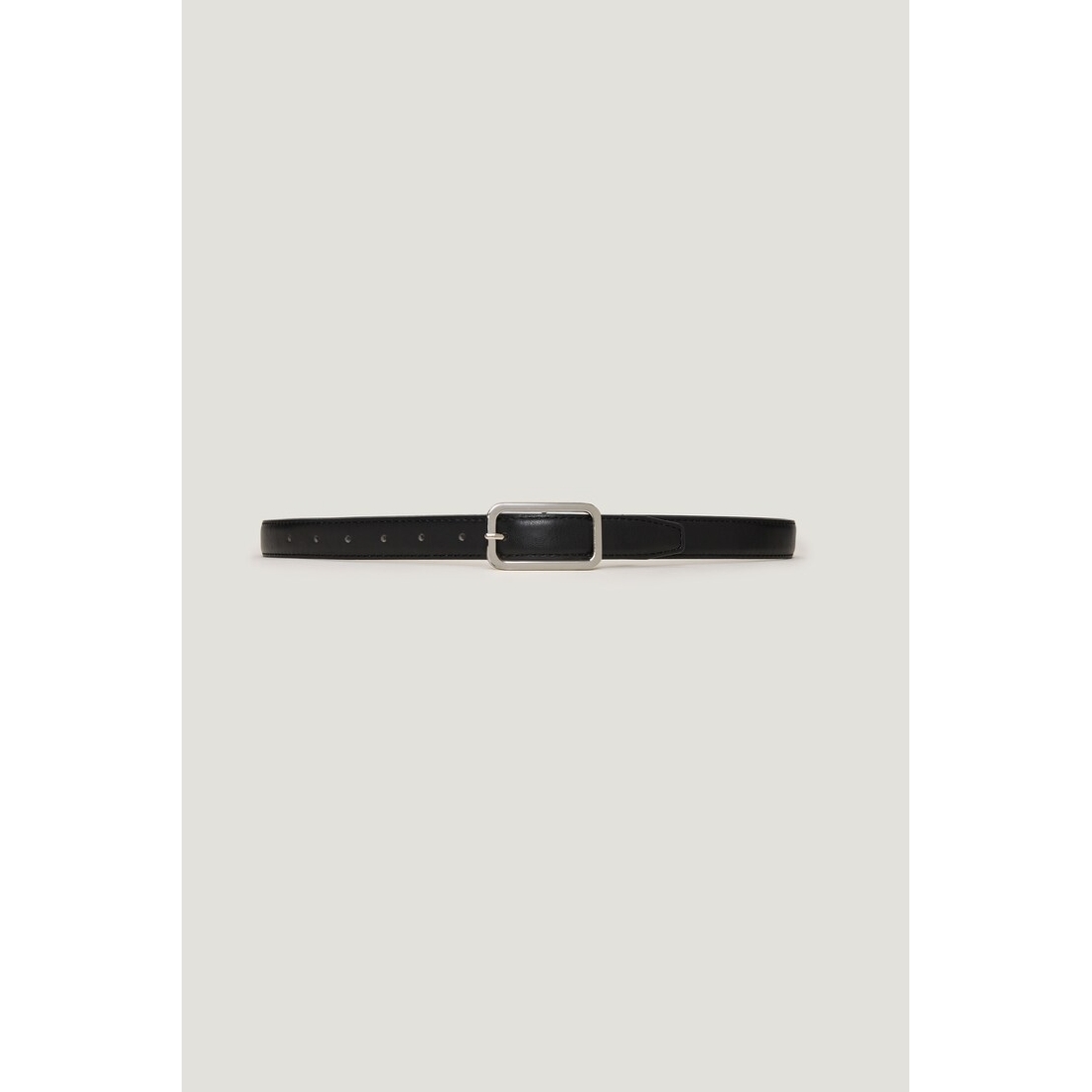 Dynamite Rounded Rectangle Slim Faux Leather Belt