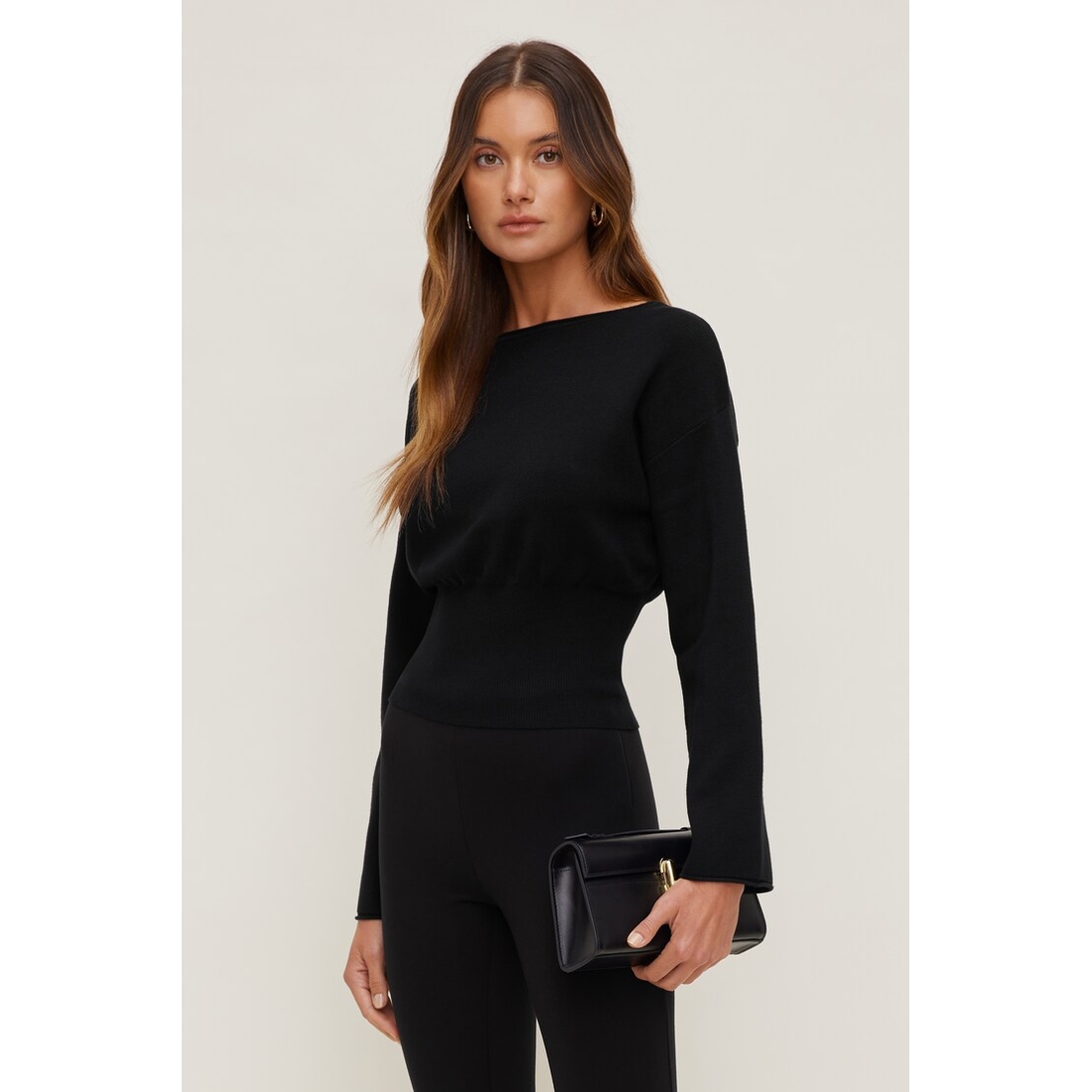 Dynamite Cinched Boat Neck Sweater