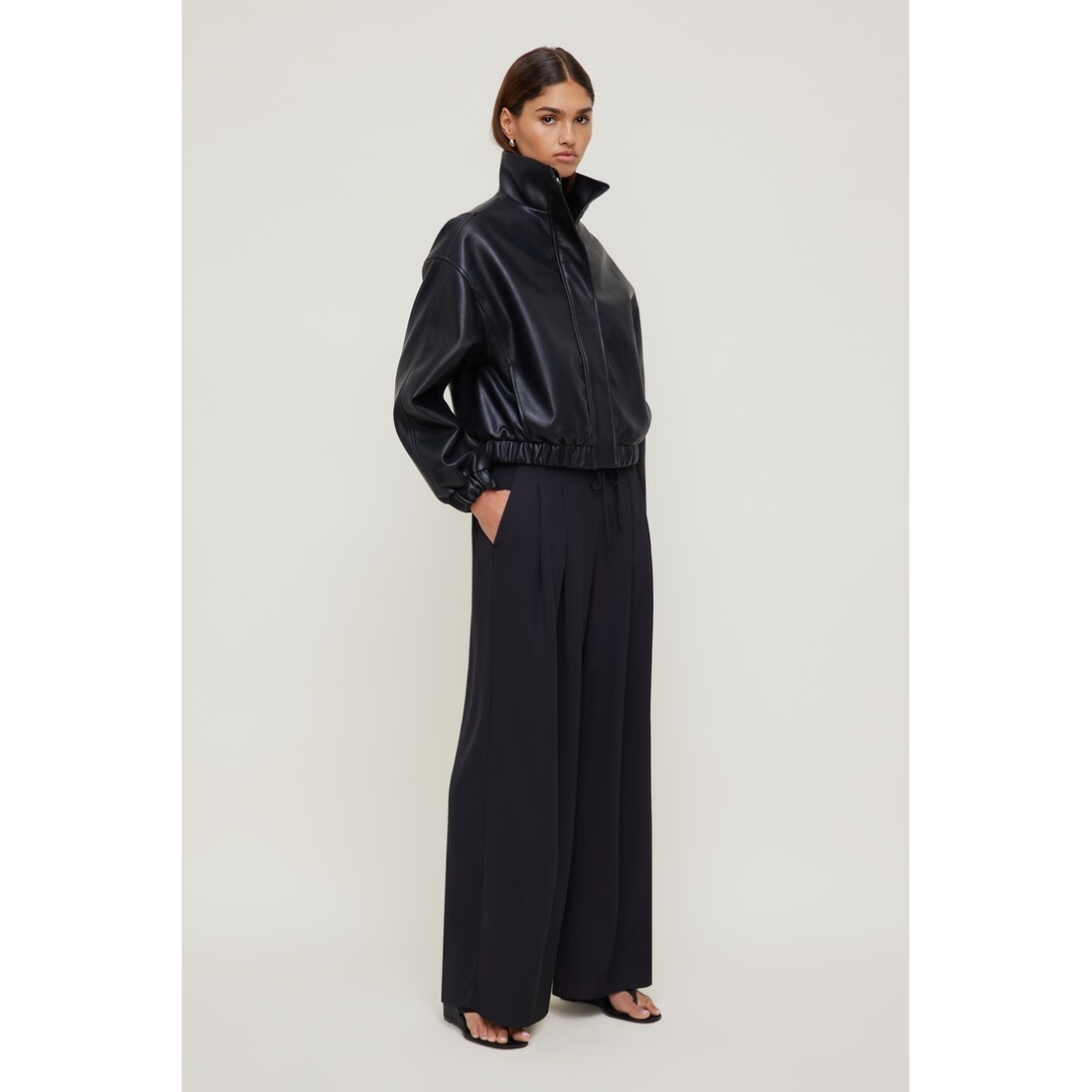 Dynamite Brynn Faux Leather Bomber Jacket