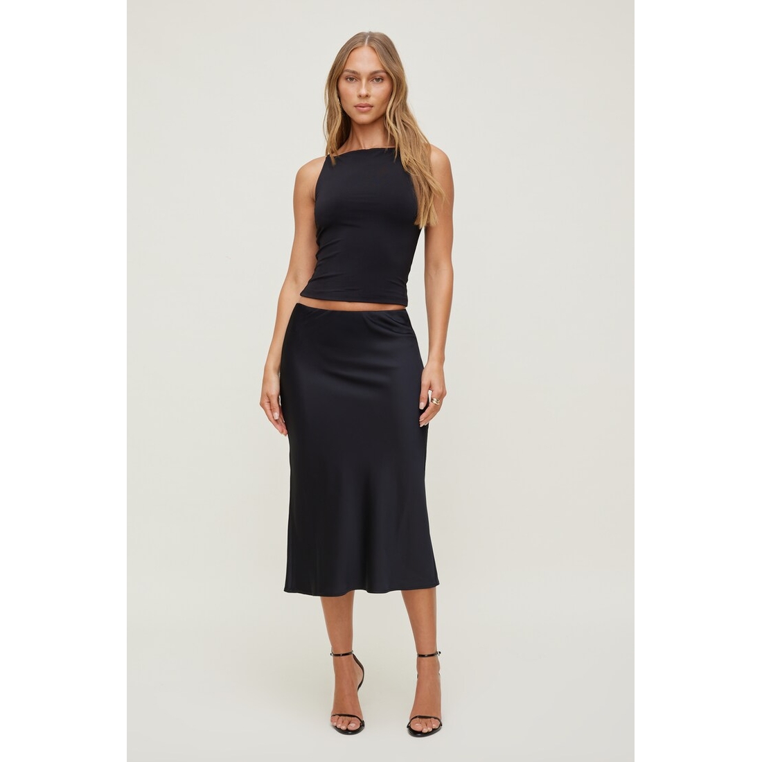 Dynamite Delila Satin Midi Skirt