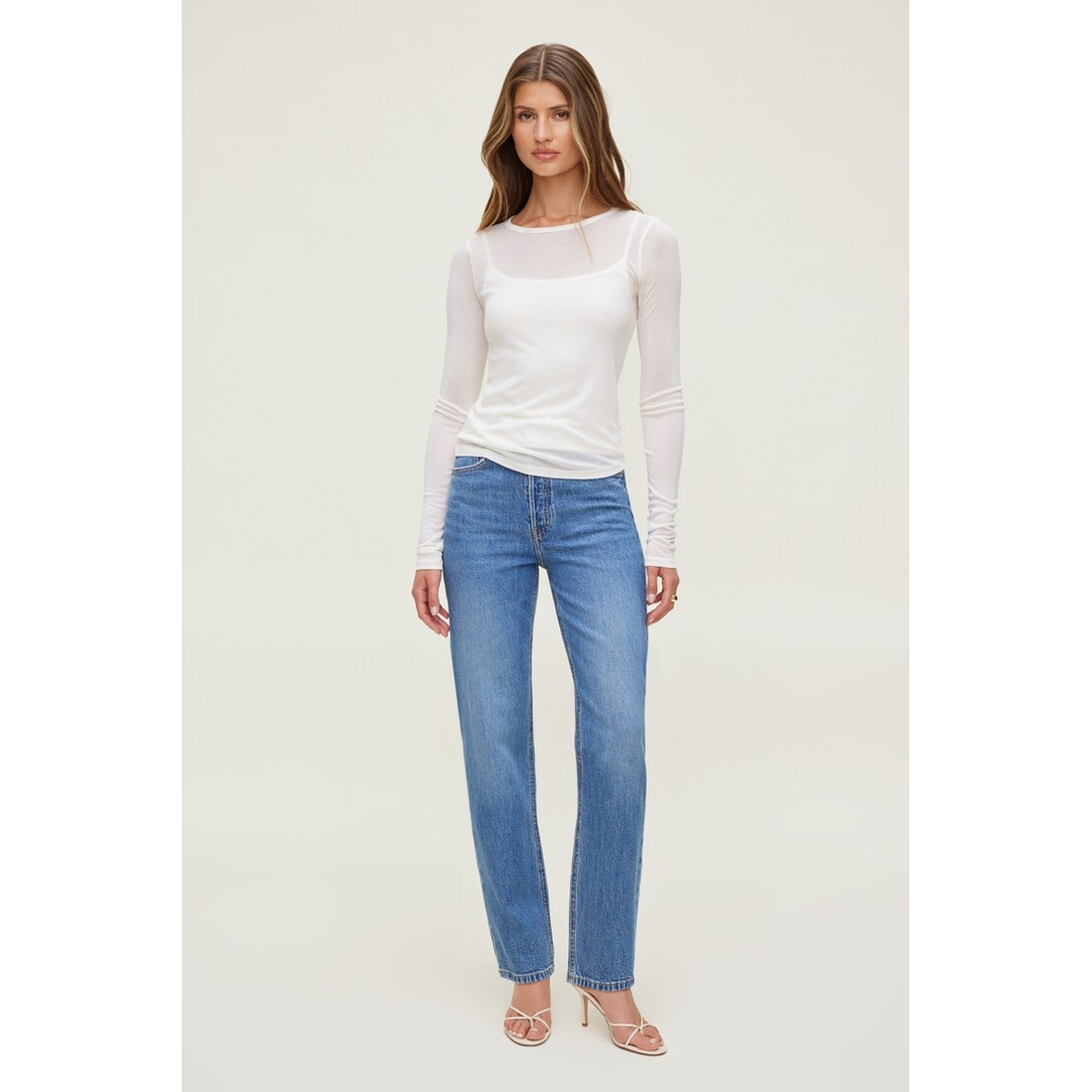 Dynamite Olivia Comfort High Rise Straight Leg Jeans