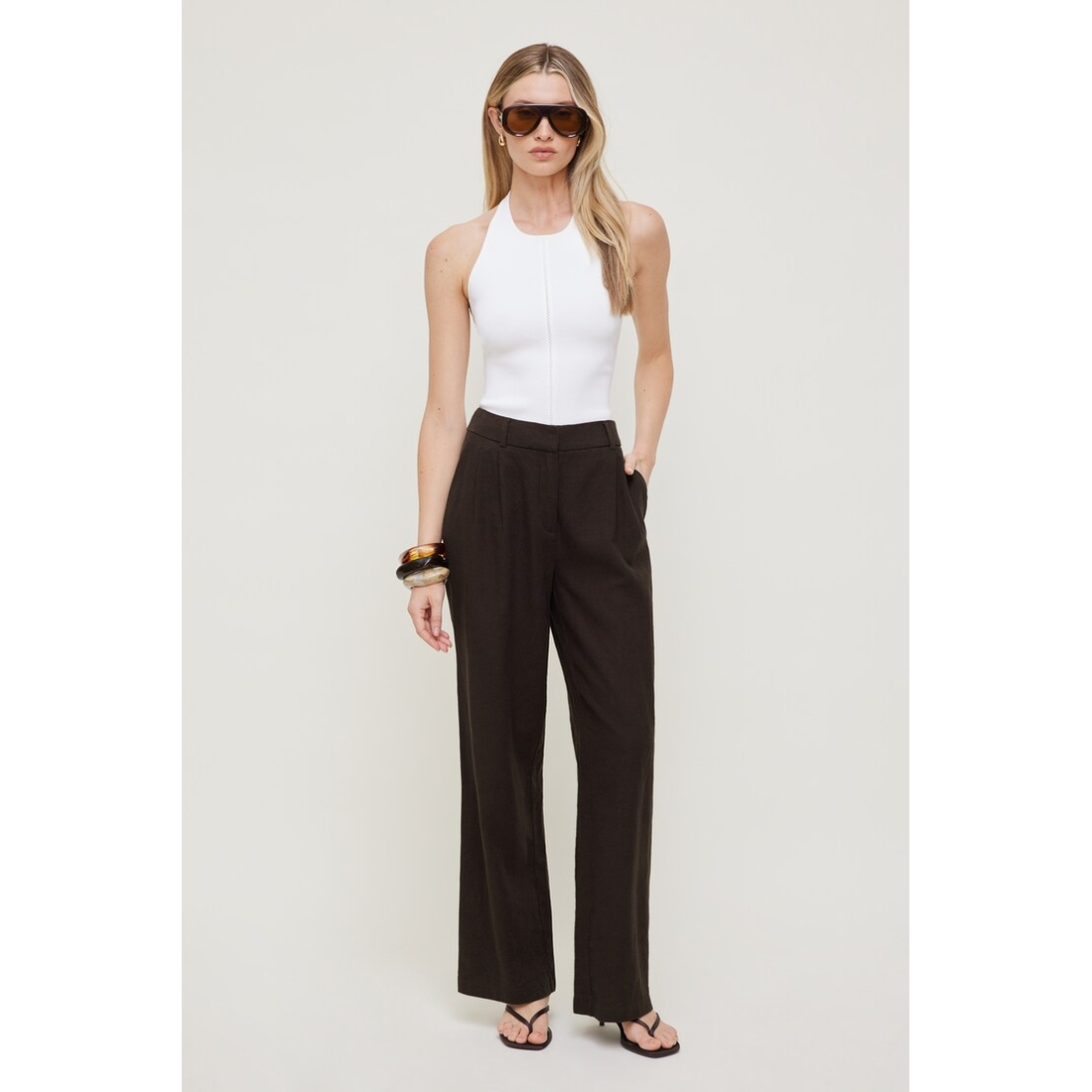 Dynamite Alex Linen Wide Leg Pants