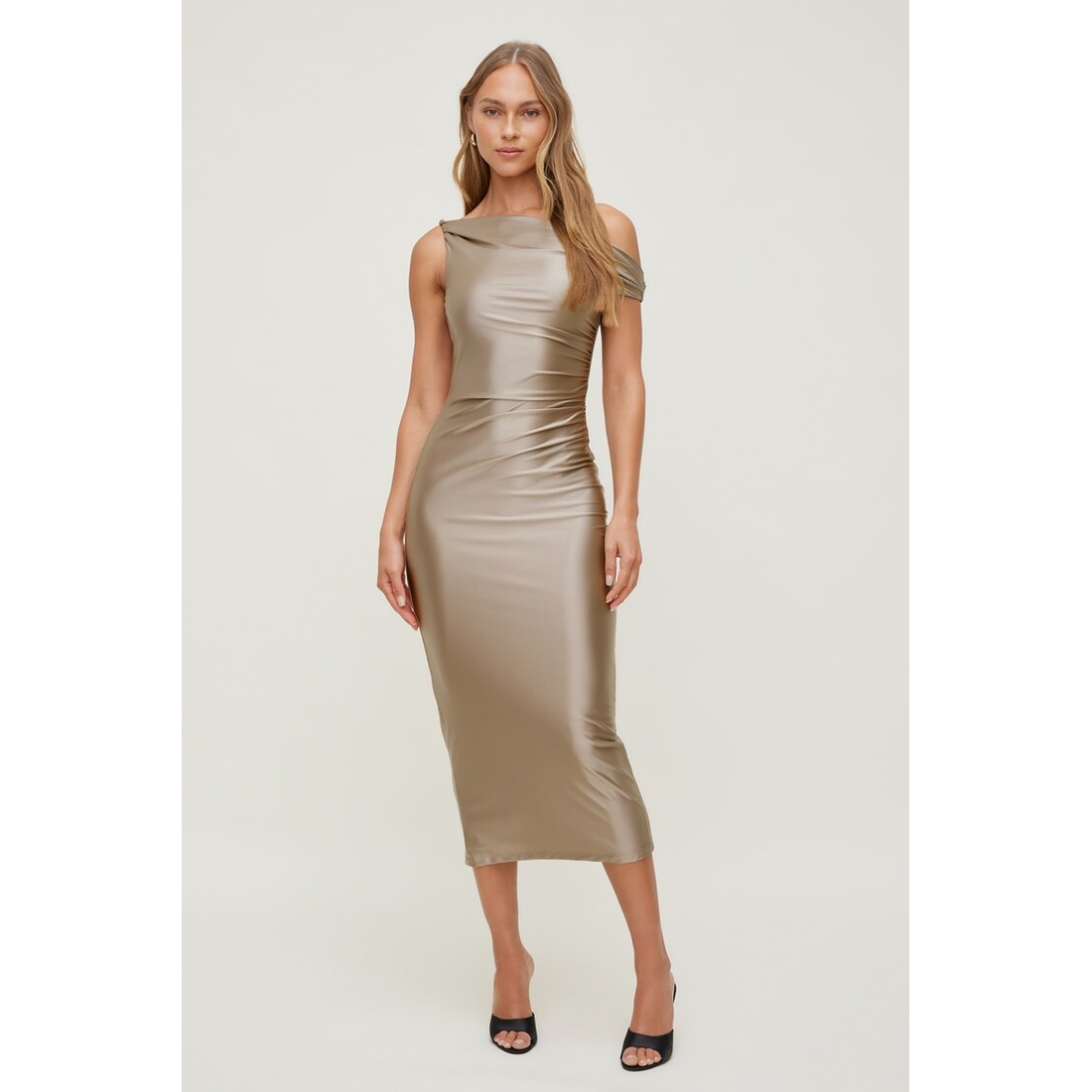Dynamite Jayde Stretch Satin Midi Dress