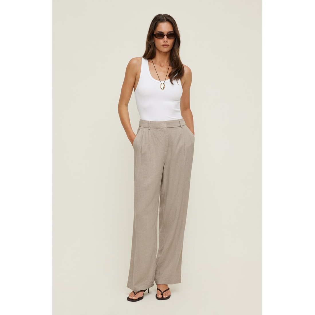 Dynamite Alex Linen Wide Leg Pants