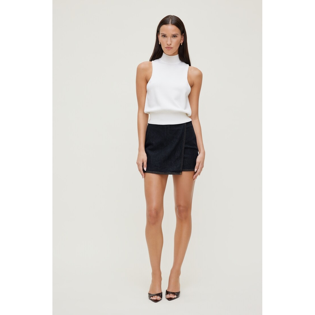 Dynamite Akaia Stretch Denim Mini Skort