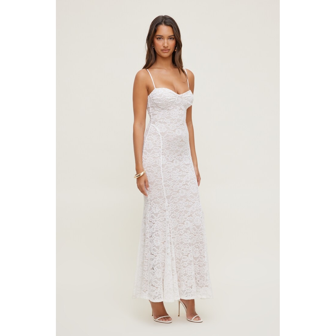 Dynamite Monet Lace Overlay Maxi Dress