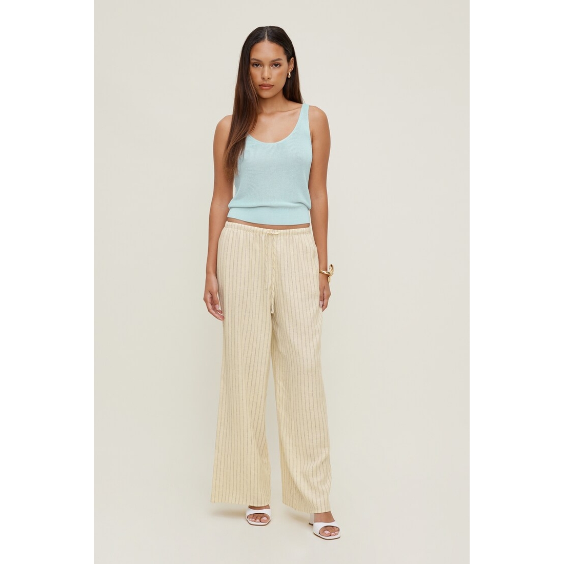 Dynamite Leo Linen Wide Leg Pants
