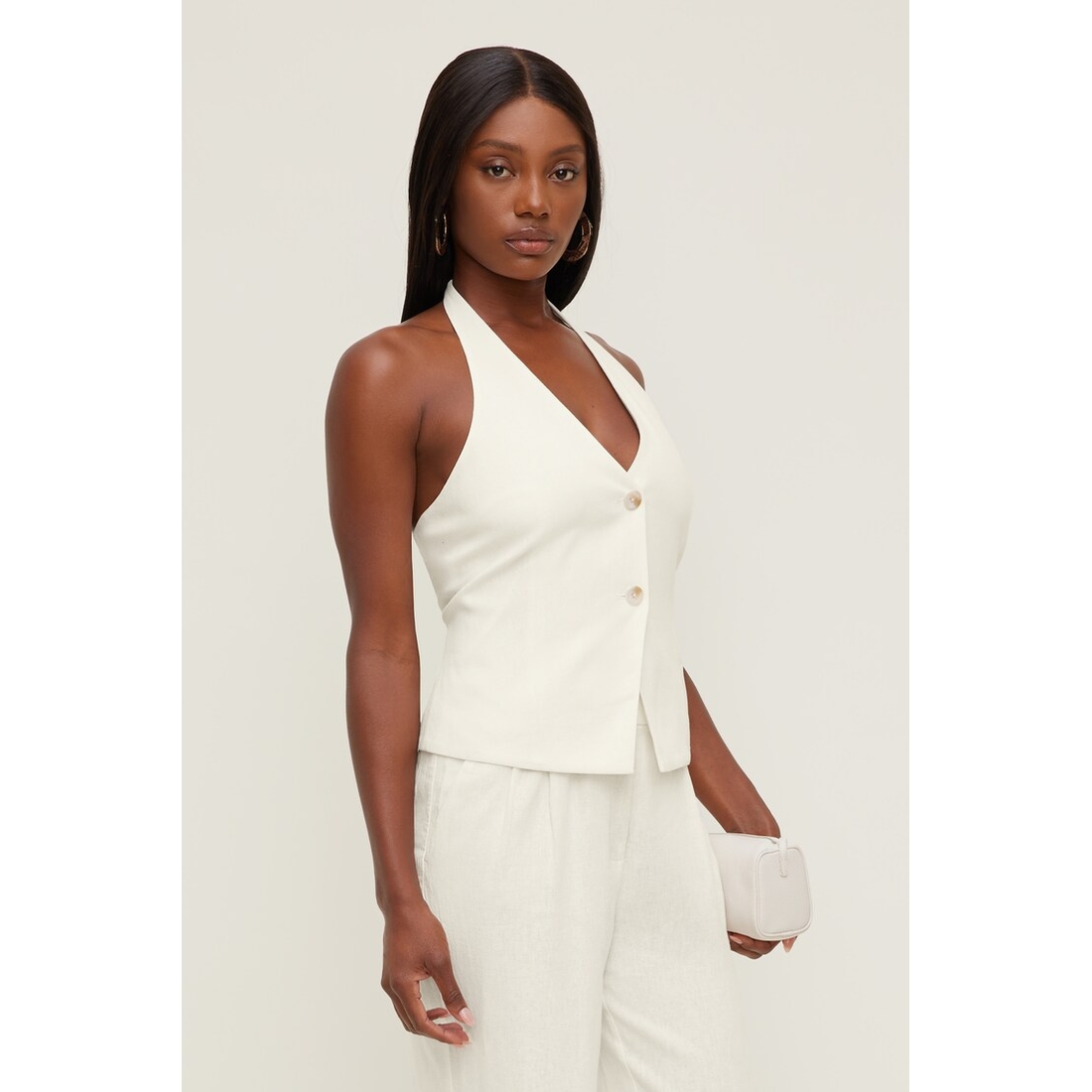 Dynamite Linen Halter Vest