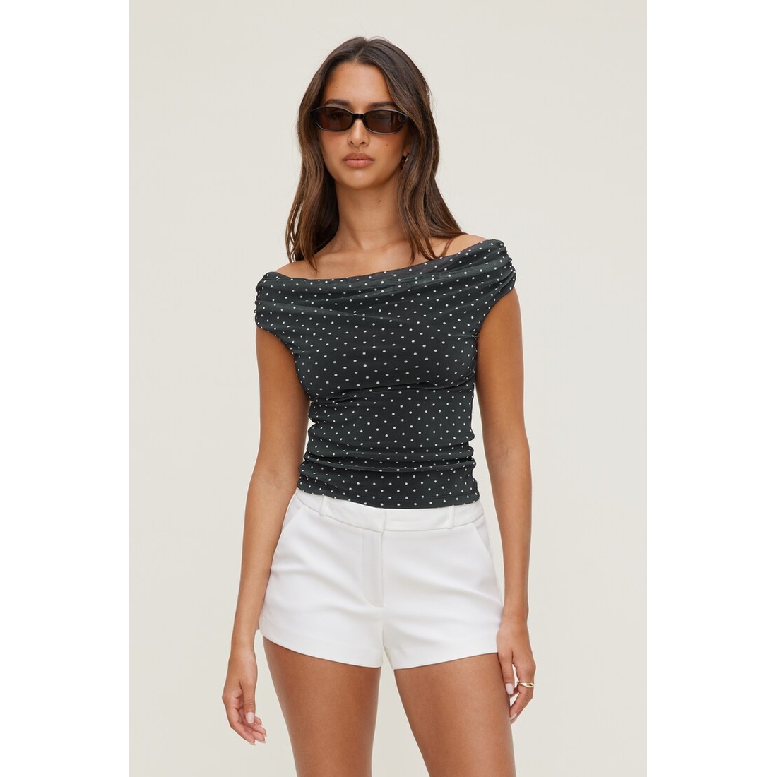 Dynamite Off Shoulder Mesh Top