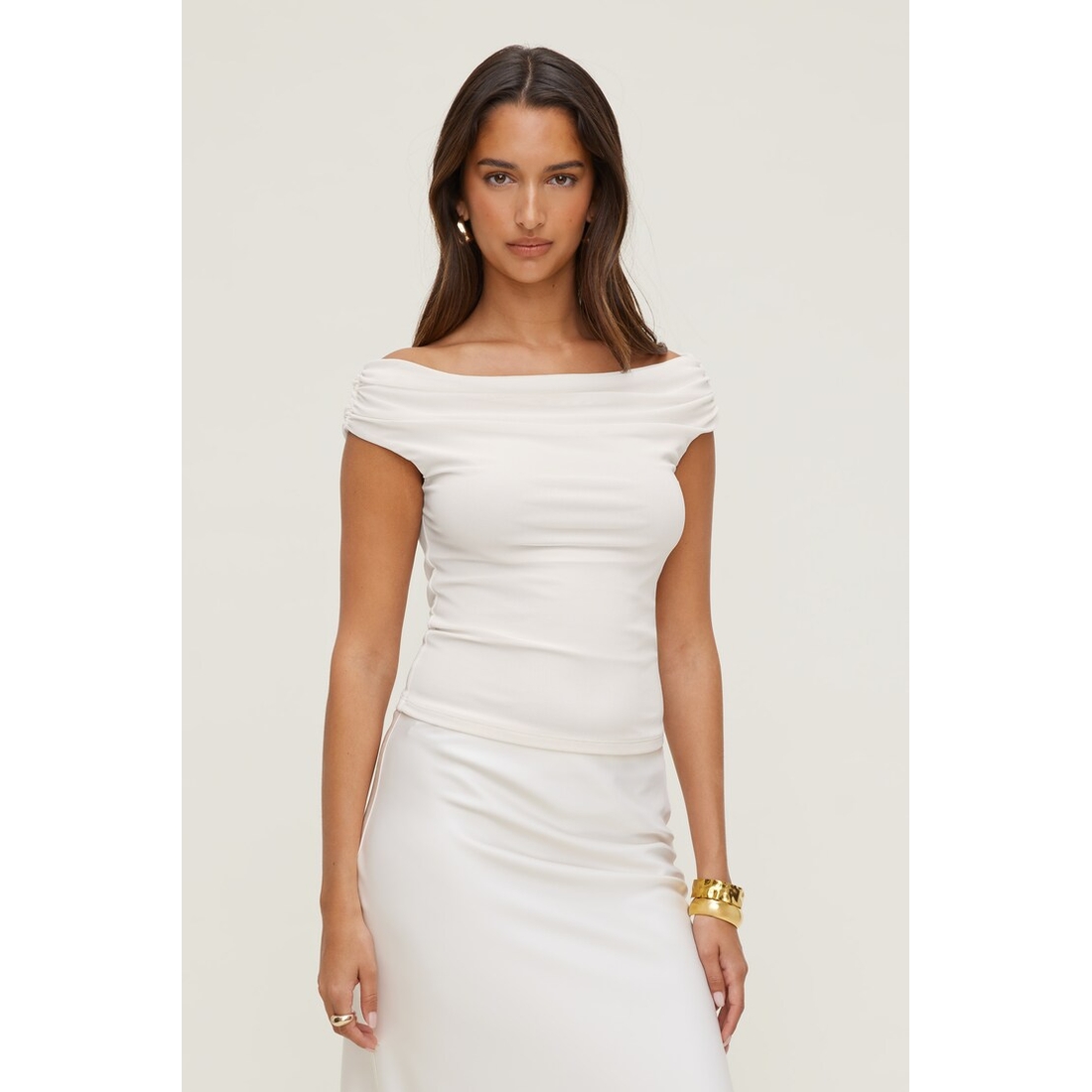 Dynamite Off Shoulder Mesh Top