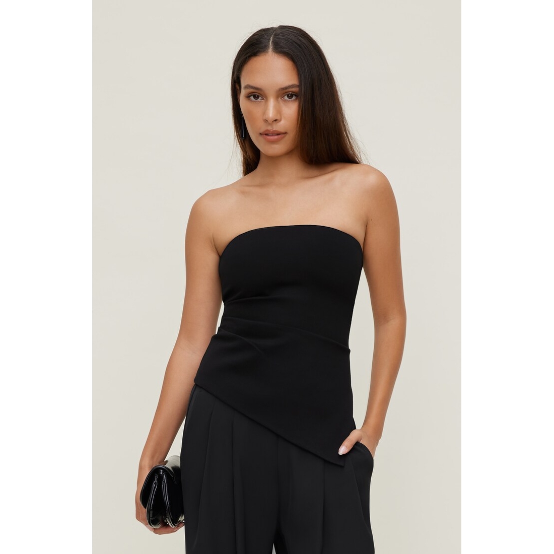 Dynamite Asymmetric Ponte Tube Top