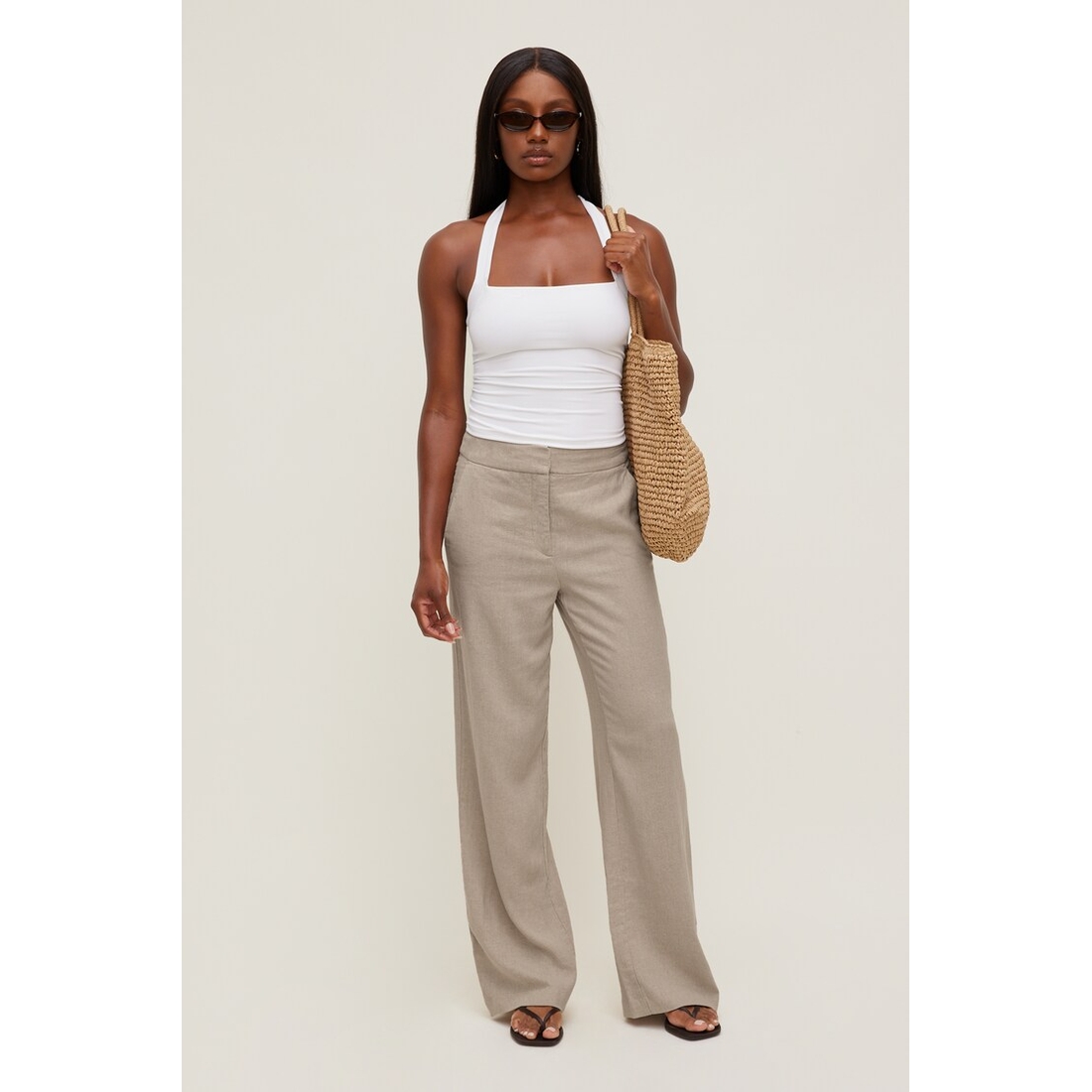 Dynamite Yasmin Linen Straight Leg Pants