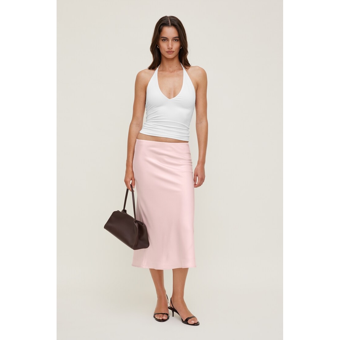 Dynamite Delila Satin Midi Skirt