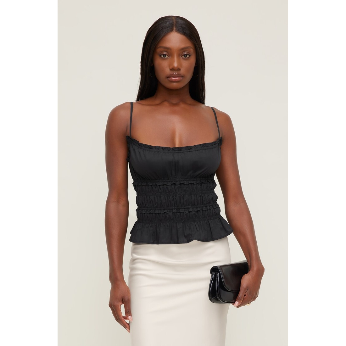 Dynamite Smocked Poplin Cami Top