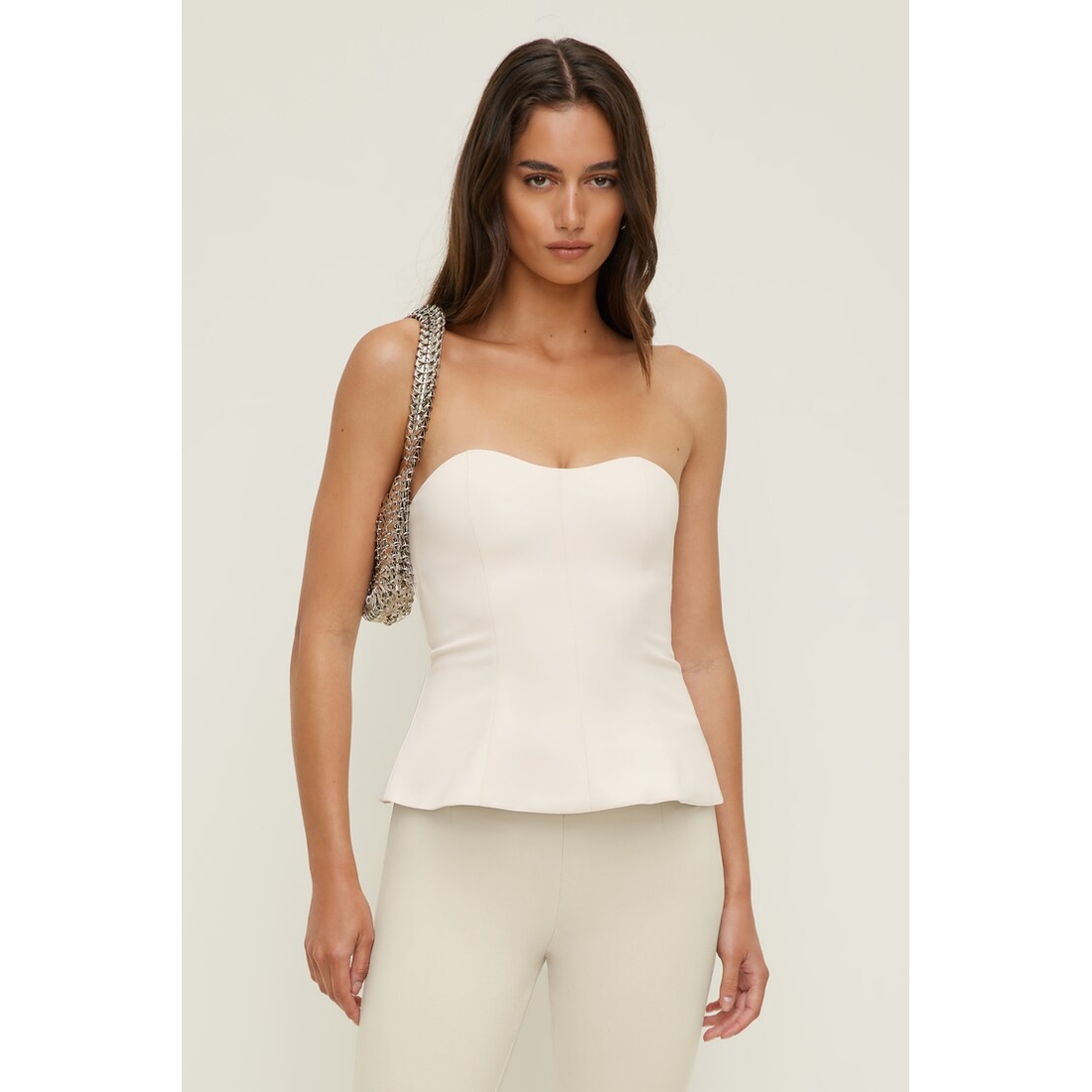 Dynamite Peplum Bustier Top