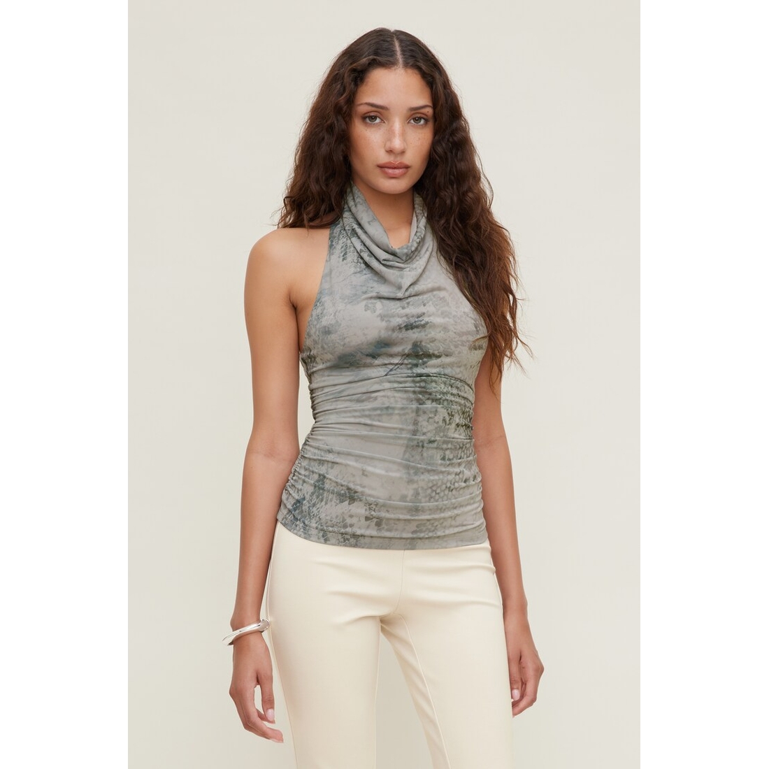 Dynamite Bry Mesh Halter Top