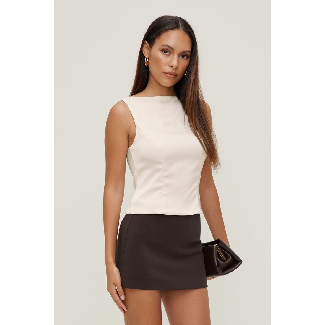 Dynamite Open Back Satin Tank Top