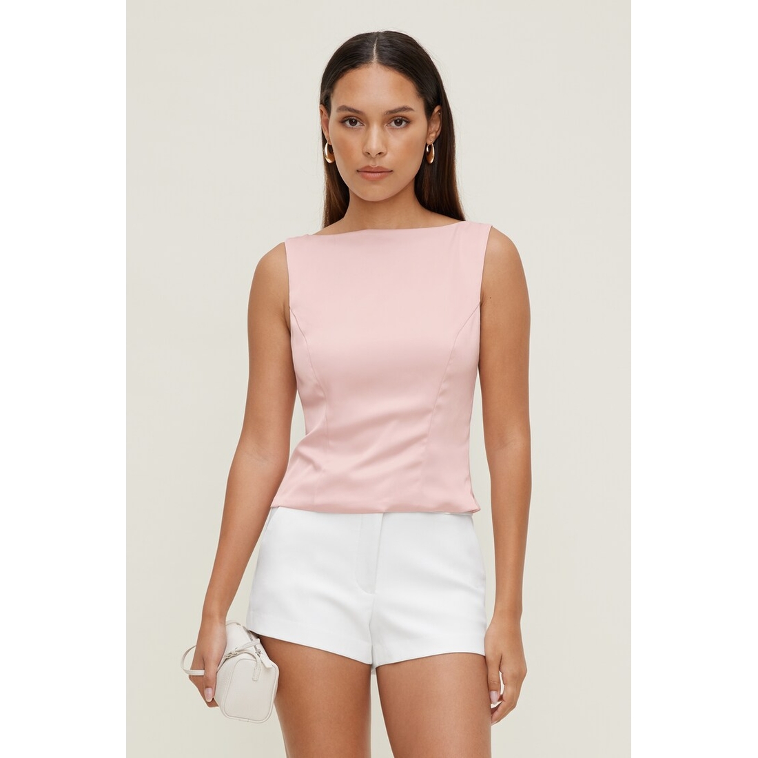 Dynamite Open Back Satin Tank Top
