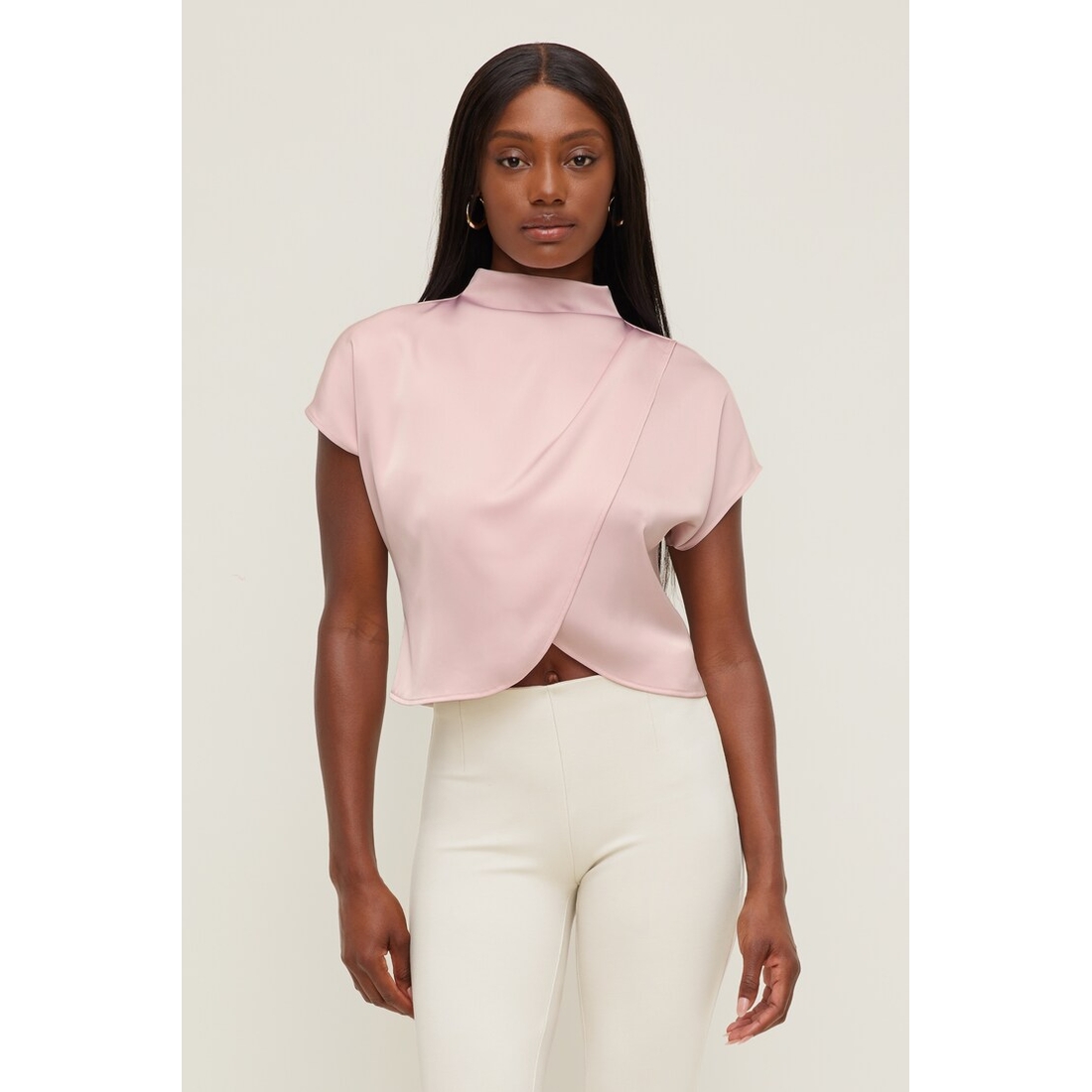 Dynamite Ella Layered Satin Blouse