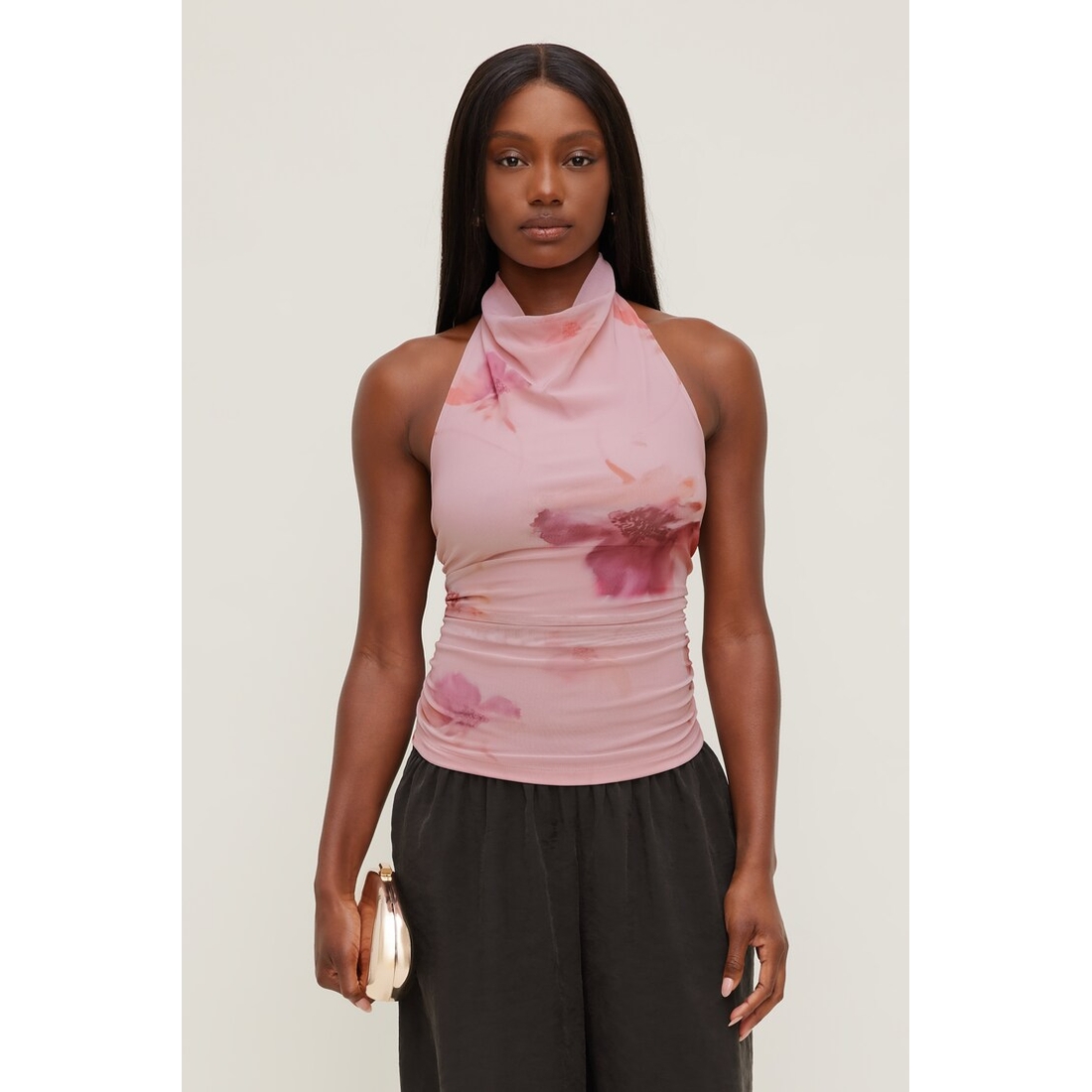 Dynamite Bry Mesh Halter Top
