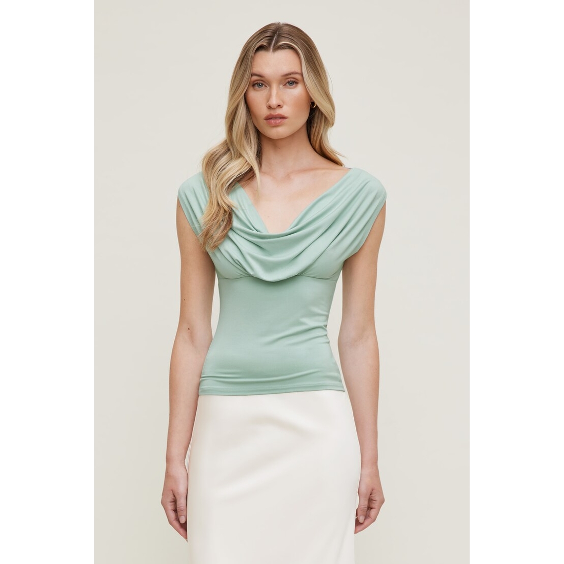 Dynamite Draped Scoop Neck Top