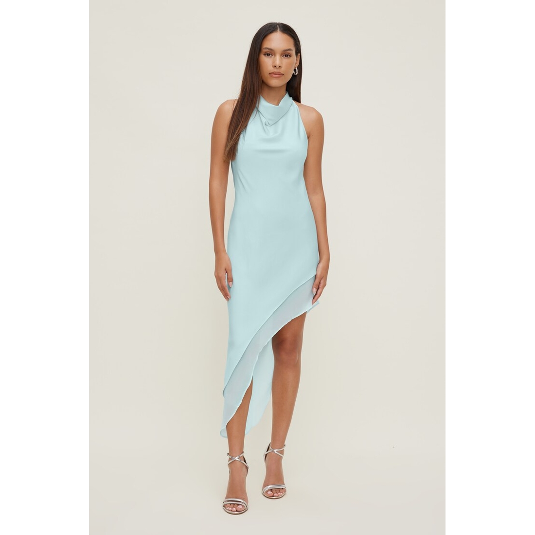 Dynamite Asymmetric Satin Maxi Dress