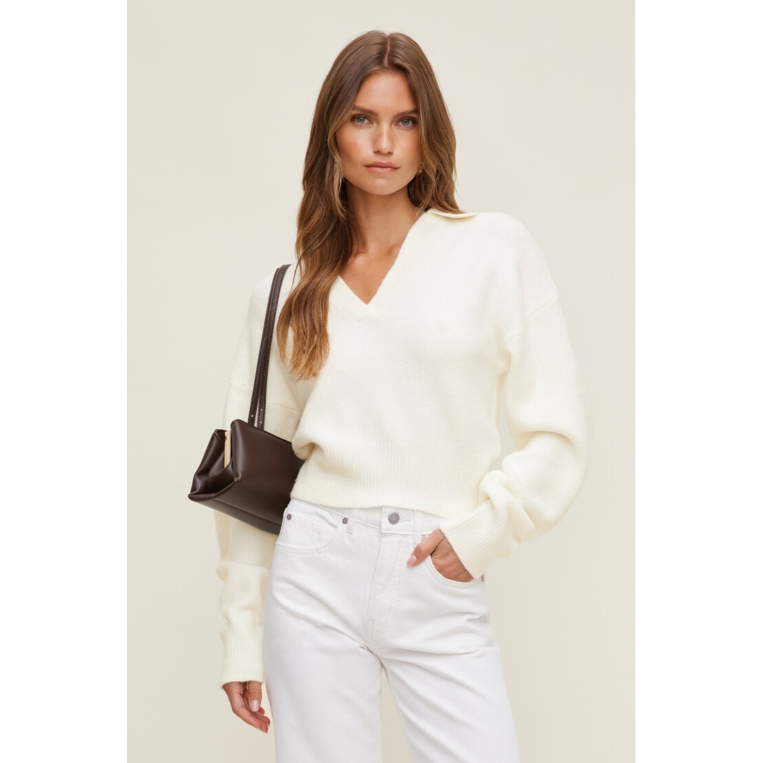 Dynamite Audrey Cinched Polo Sweater