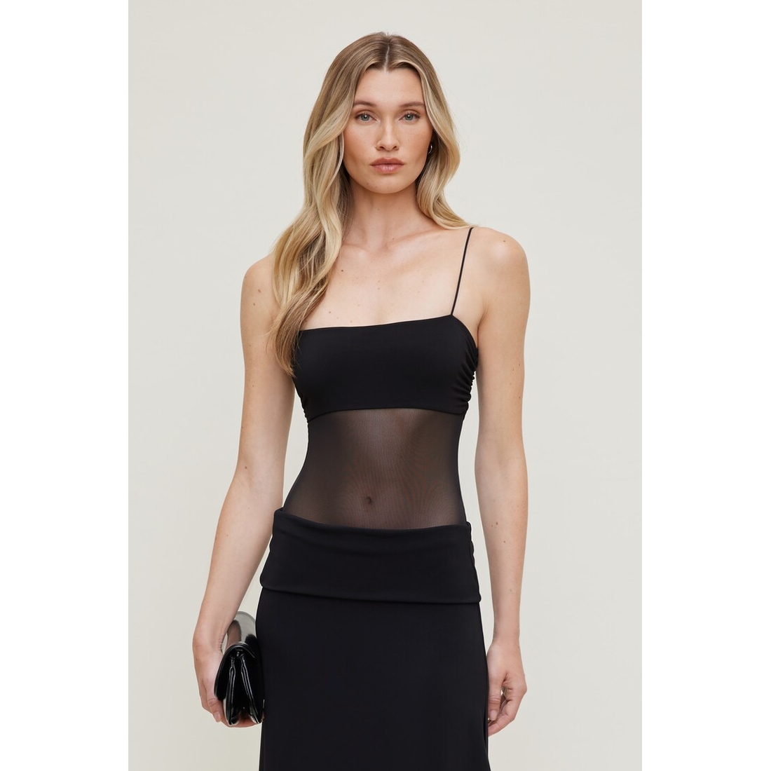 Dynamite Bandeau Sheer Mesh Bodysuit