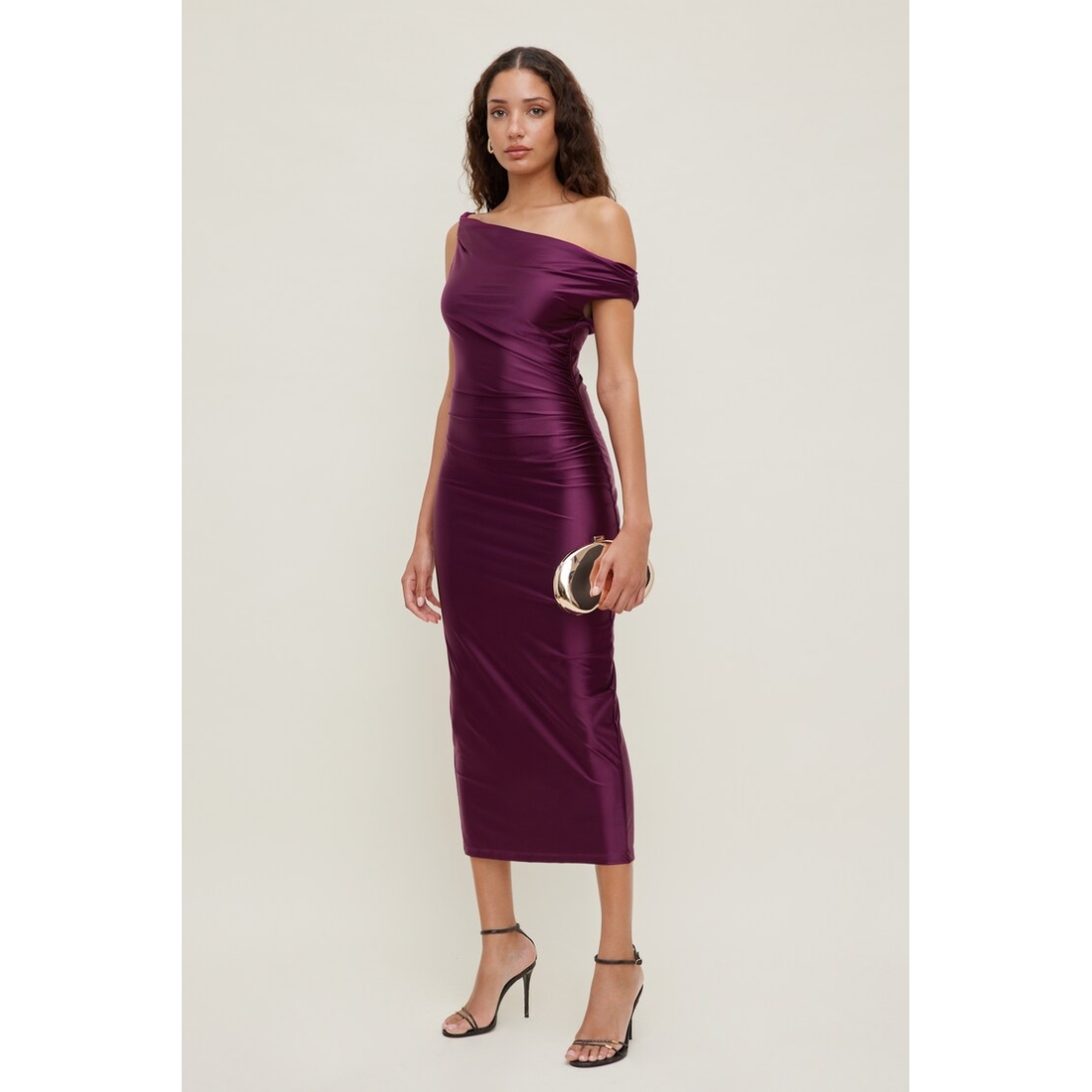 Dynamite Jayde Stretch Satin Midi Dress