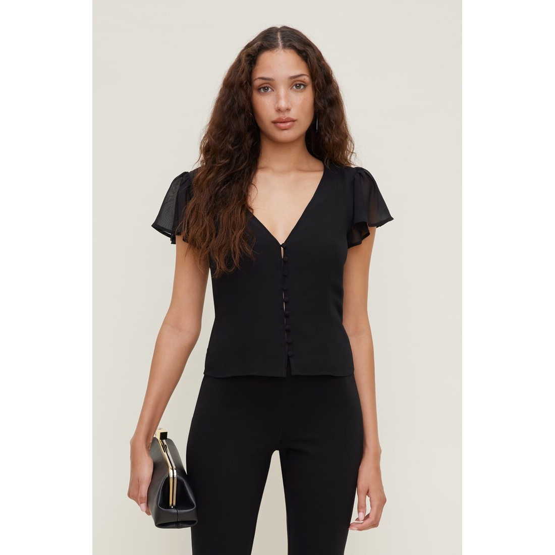 Dynamite Flutter Sleeve Blouse