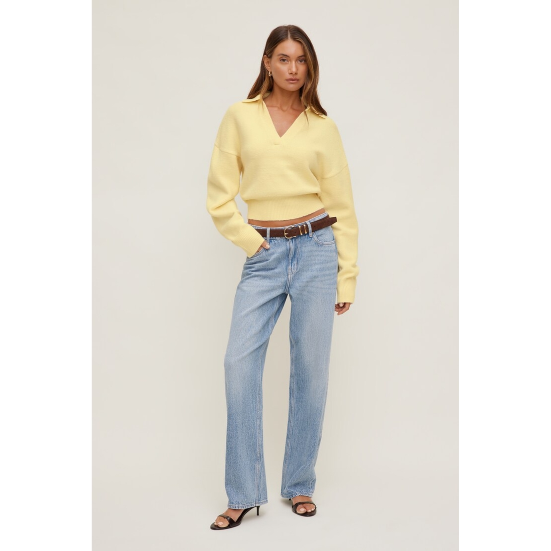 Dynamite Mika Mid Rise Relaxed Straight Leg Jeans