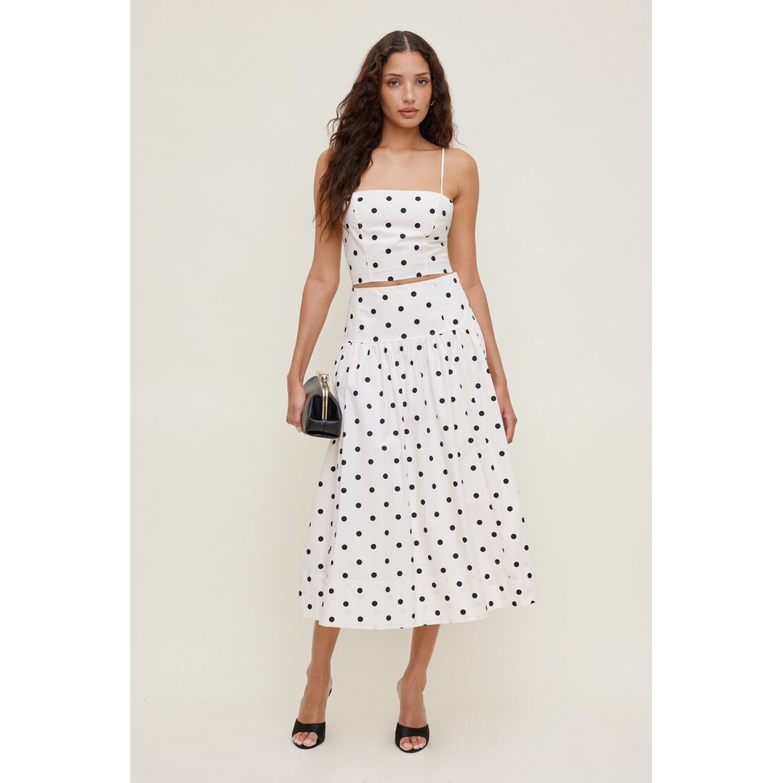 Dynamite Drop Waist Poplin Midi Skirt
