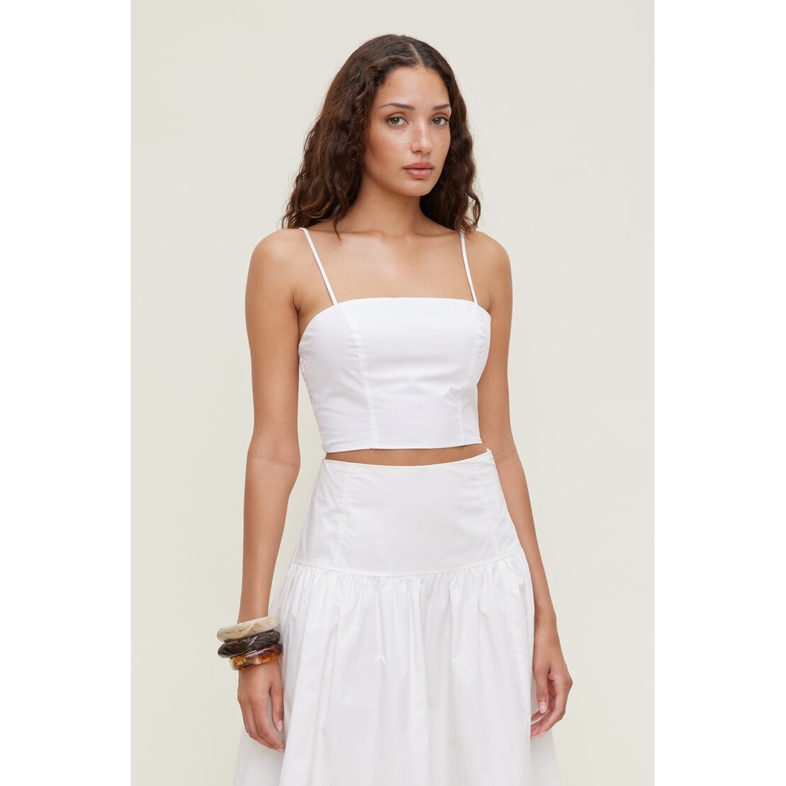 Dynamite Cropped Poplin Tank Top