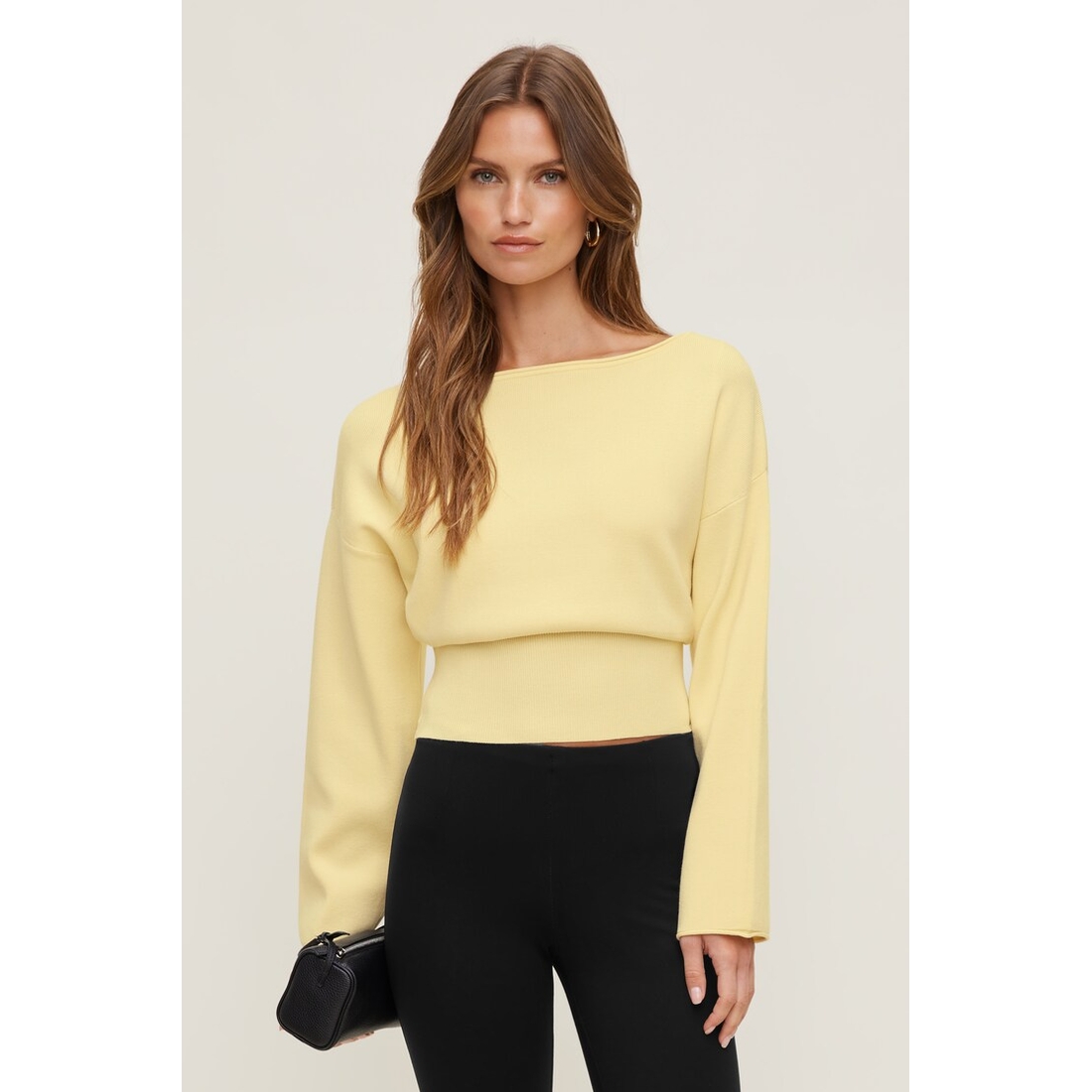 Dynamite Cinched Boat Neck Sweater