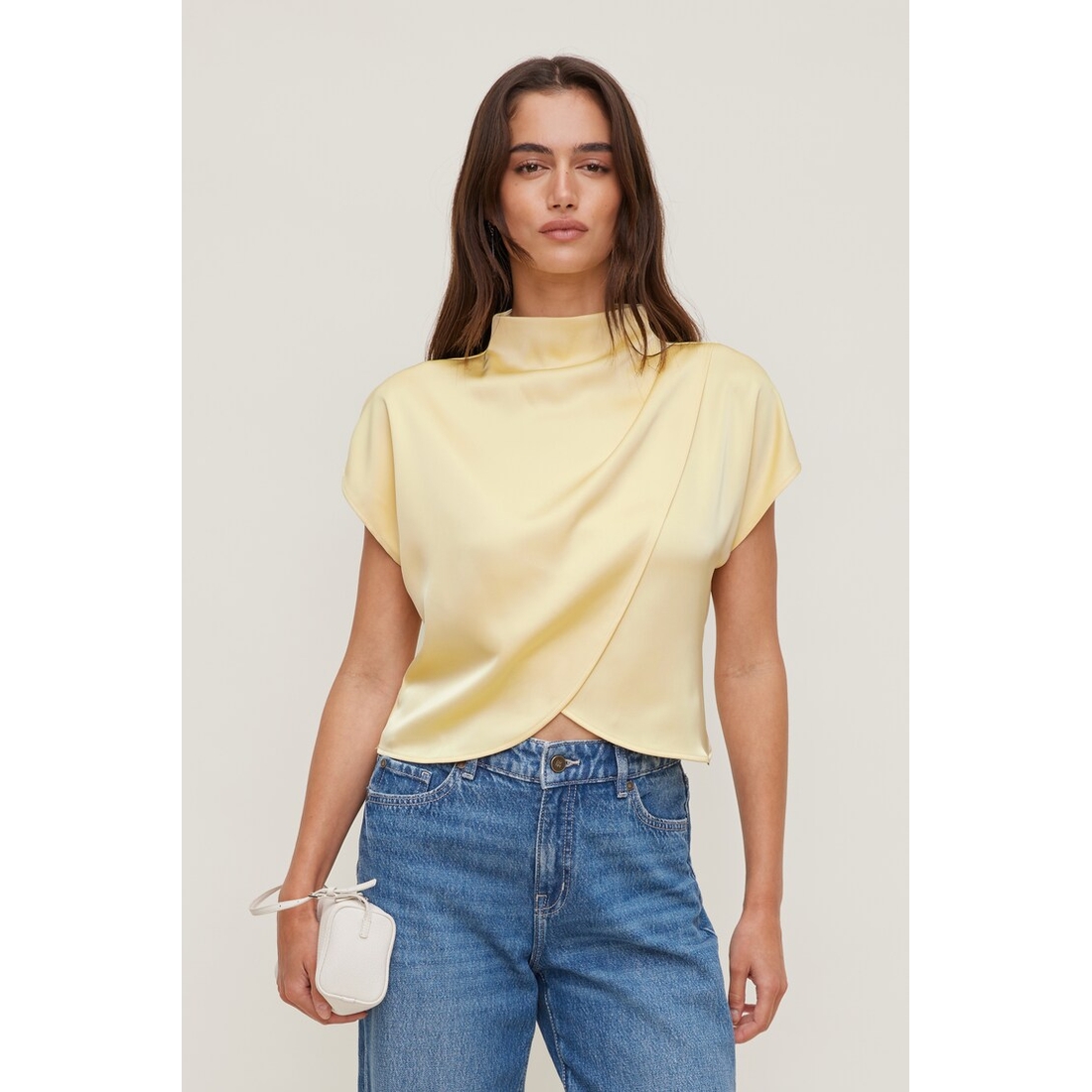 Dynamite Ella Layered Satin Blouse