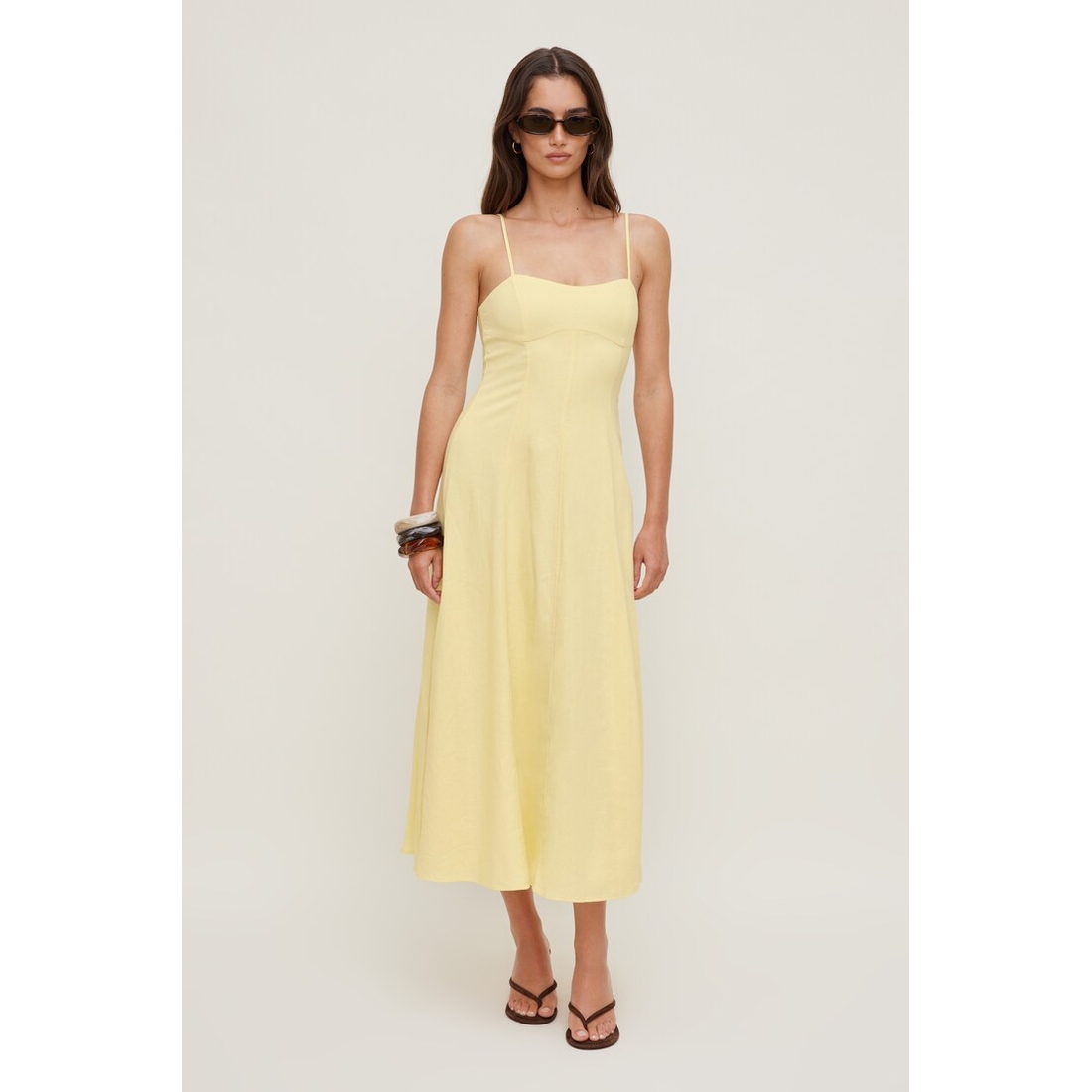 Dynamite Belle Linen Midi Dress