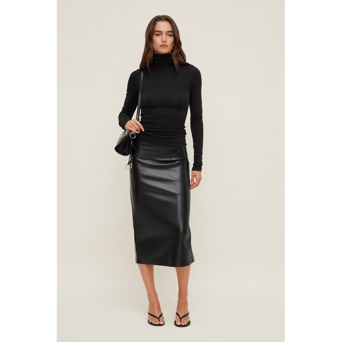 Dynamite Faux Leather Maxi Skirt