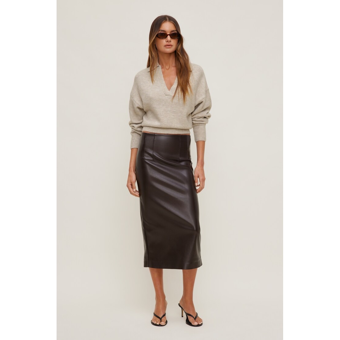 Dynamite Faux Leather Maxi Skirt