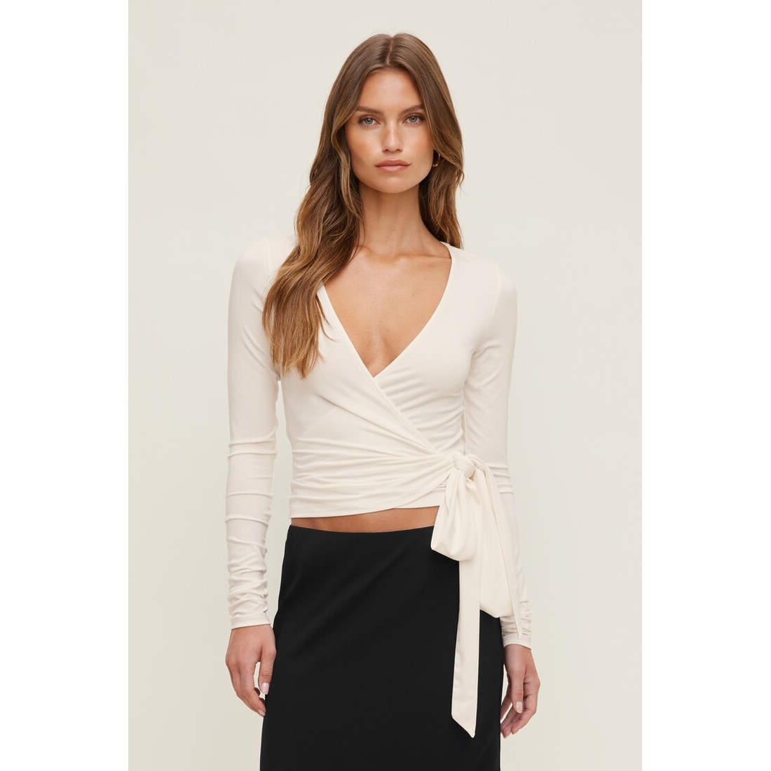Dynamite Wrap Long Sleeve Top
