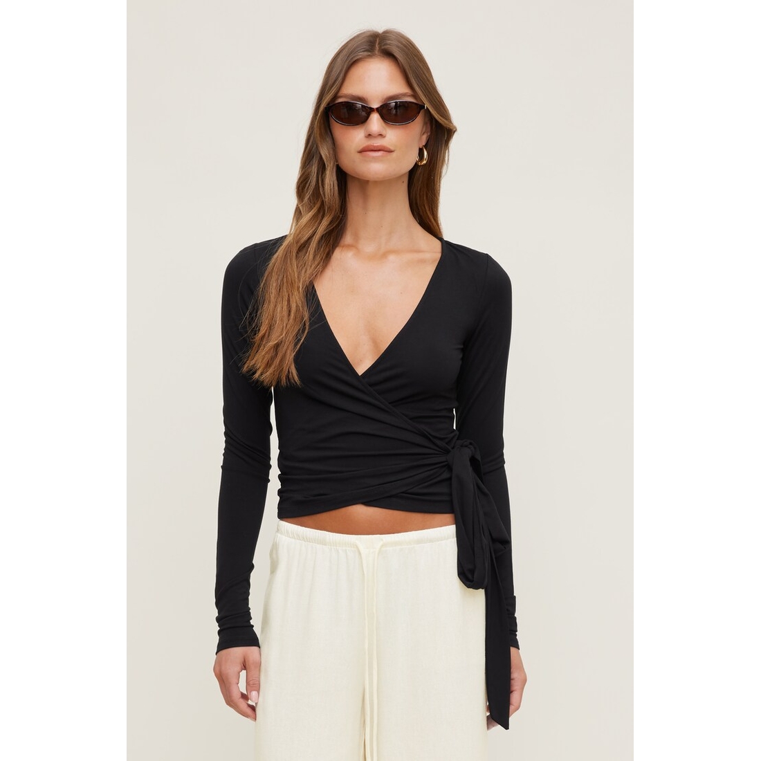Dynamite Wrap Long Sleeve Top