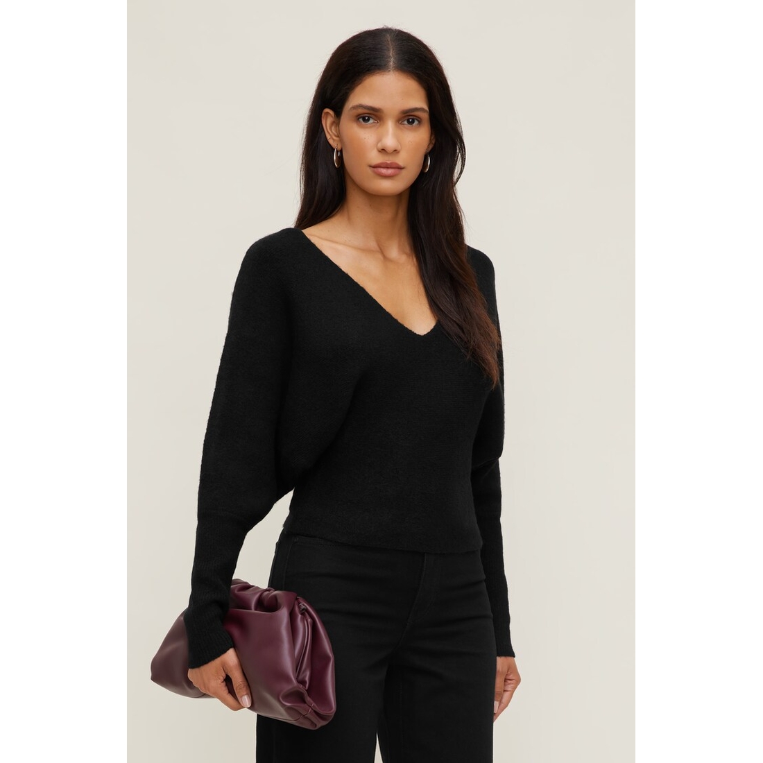 Dynamite Cinched V Neck Sweater