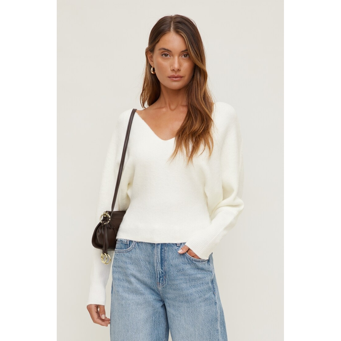 Dynamite Cinched V Neck Sweater