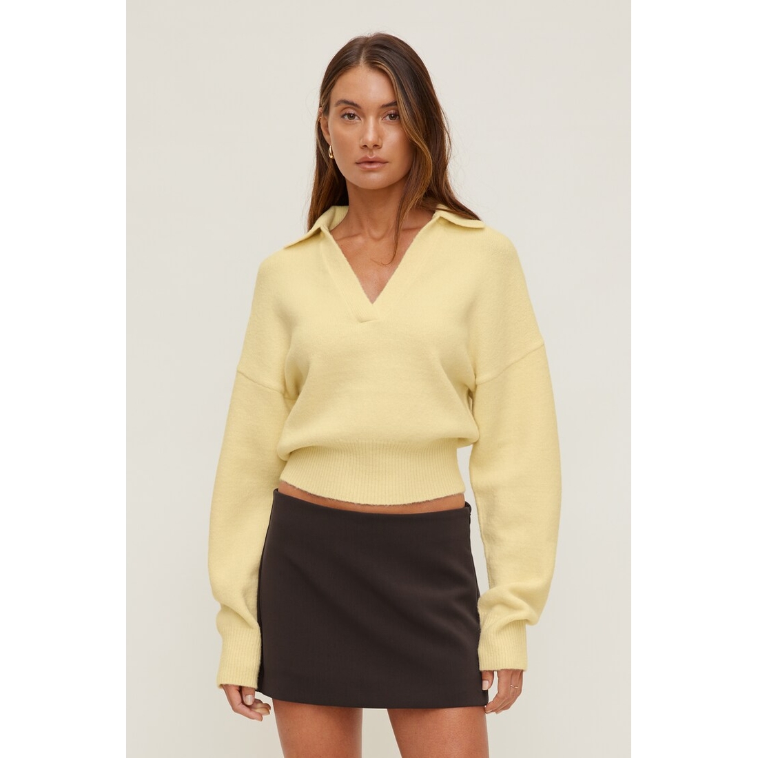 Dynamite Audrey Cinched Polo Sweater